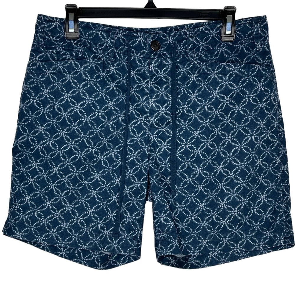 Lauren Ralph Lauren Shorts Women 6 Chino Blue LRL Geometric Drawstring Ladies